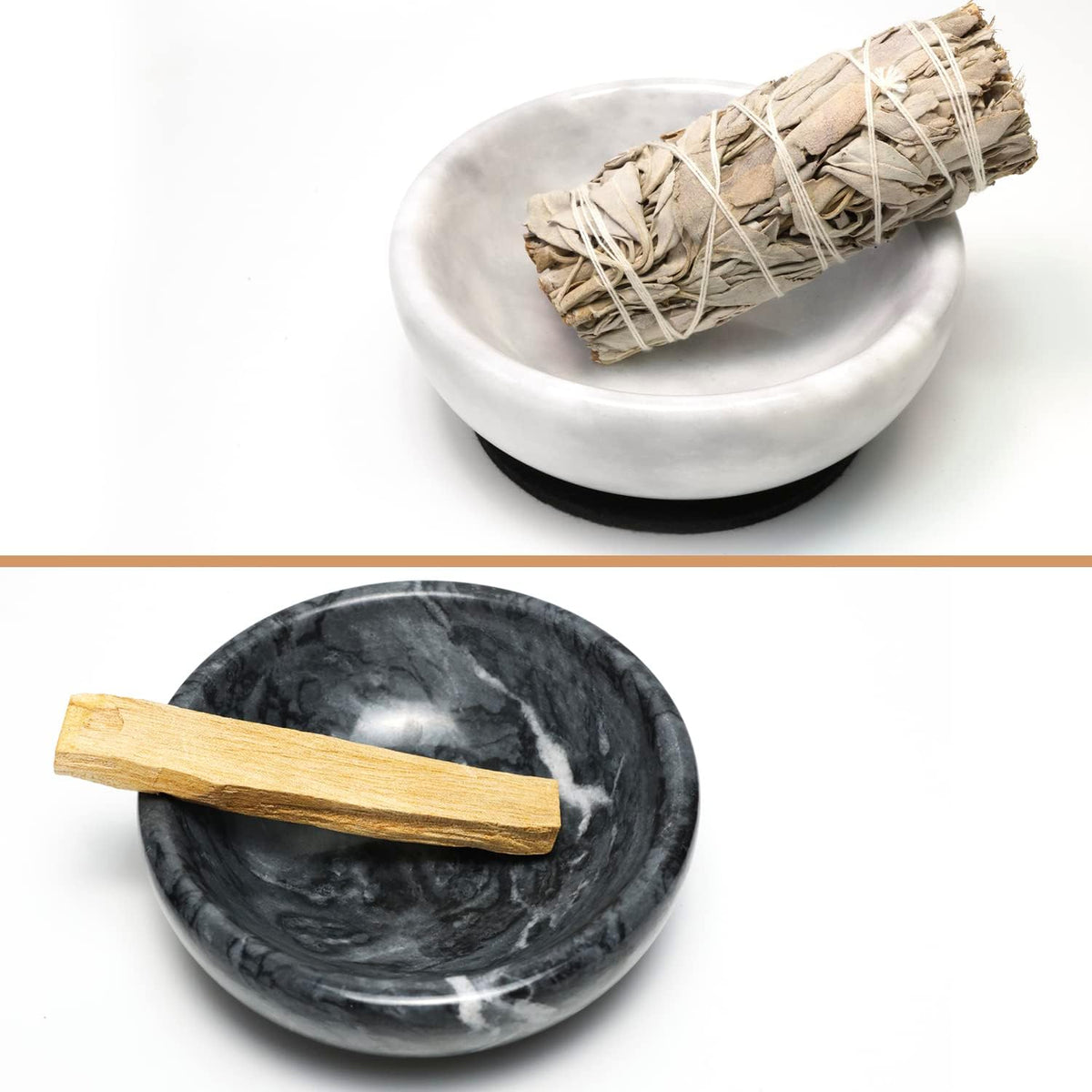 Natural Marble Incense Burner, Handmade Incense Stick Incense Burner Reflux Burner, Ideal for use in Meditation, Incense Smokers and Decoration. (Black)