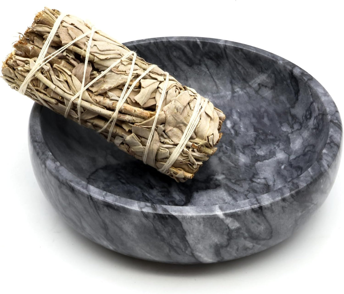 Natural Marble Incense Burner, Handmade Incense Stick Incense Burner Reflux Burner, Ideal for use in Meditation, Incense Smokers and Decoration. (Black)