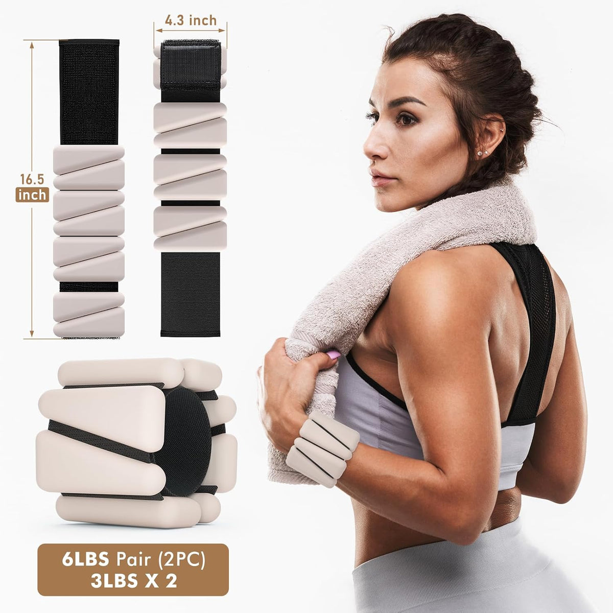 Wrist Weights, Ankle Weights for Women Men, Adjustable Wrist Weighted Bracelet for Home Gym Workout, Running, Yoga, Exercise, Strength Training
