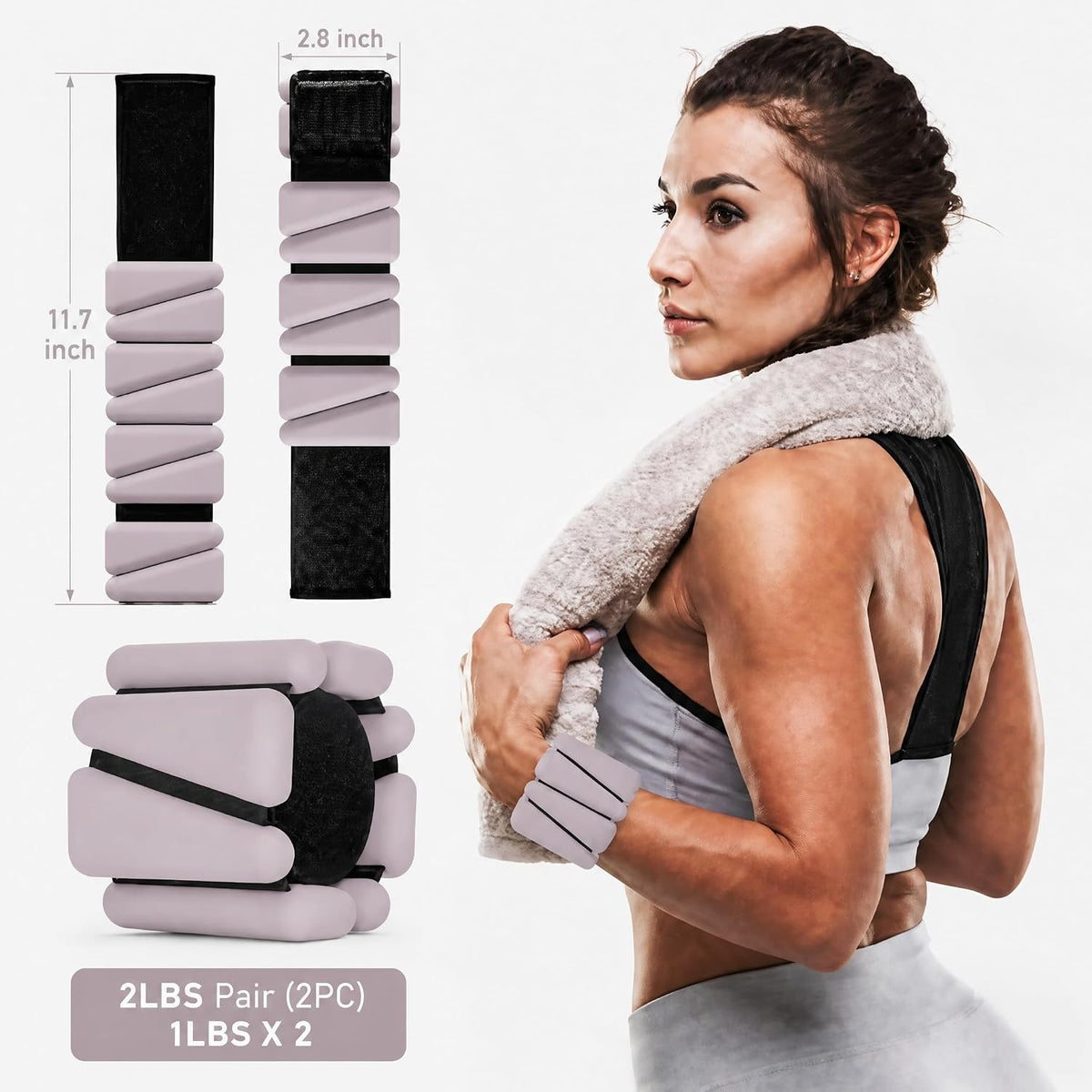 Wrist Weights, Ankle Weights for Women Men, Adjustable Wrist Weighted Bracelet for Home Gym Workout, Running, Yoga, Exercise, Strength Training