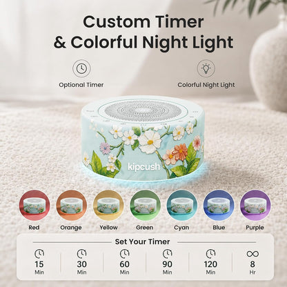 Tibetan Meditation Singing Bowl Sound Machine, 11 Authentic Singing Bowl & Relaxing Sounds, Premium Wood-Style Design, 7-Color Night Light, Timer & Memory, for Meditation, Yoga, Sleep & Mindfulness