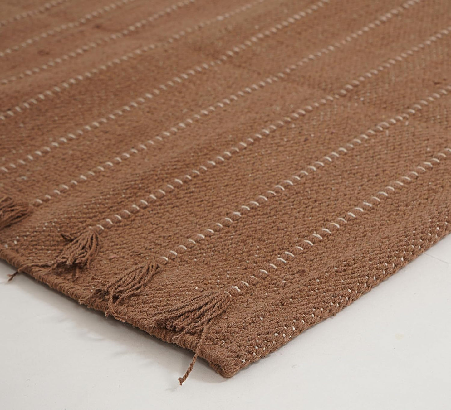 Indian Handmade 100% Organic Cotton Yoga Mat, Hand Woven Rug, Yoga Mat For Everyday Fitness at Home Comfortable Foldable Long Mat