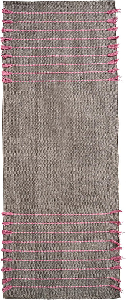 Indian Handmade 100% Organic Cotton Yoga Mat, Hand Woven Rug, Yoga Mat For Everyday Fitness at Home Comfortable Foldable Long Mat