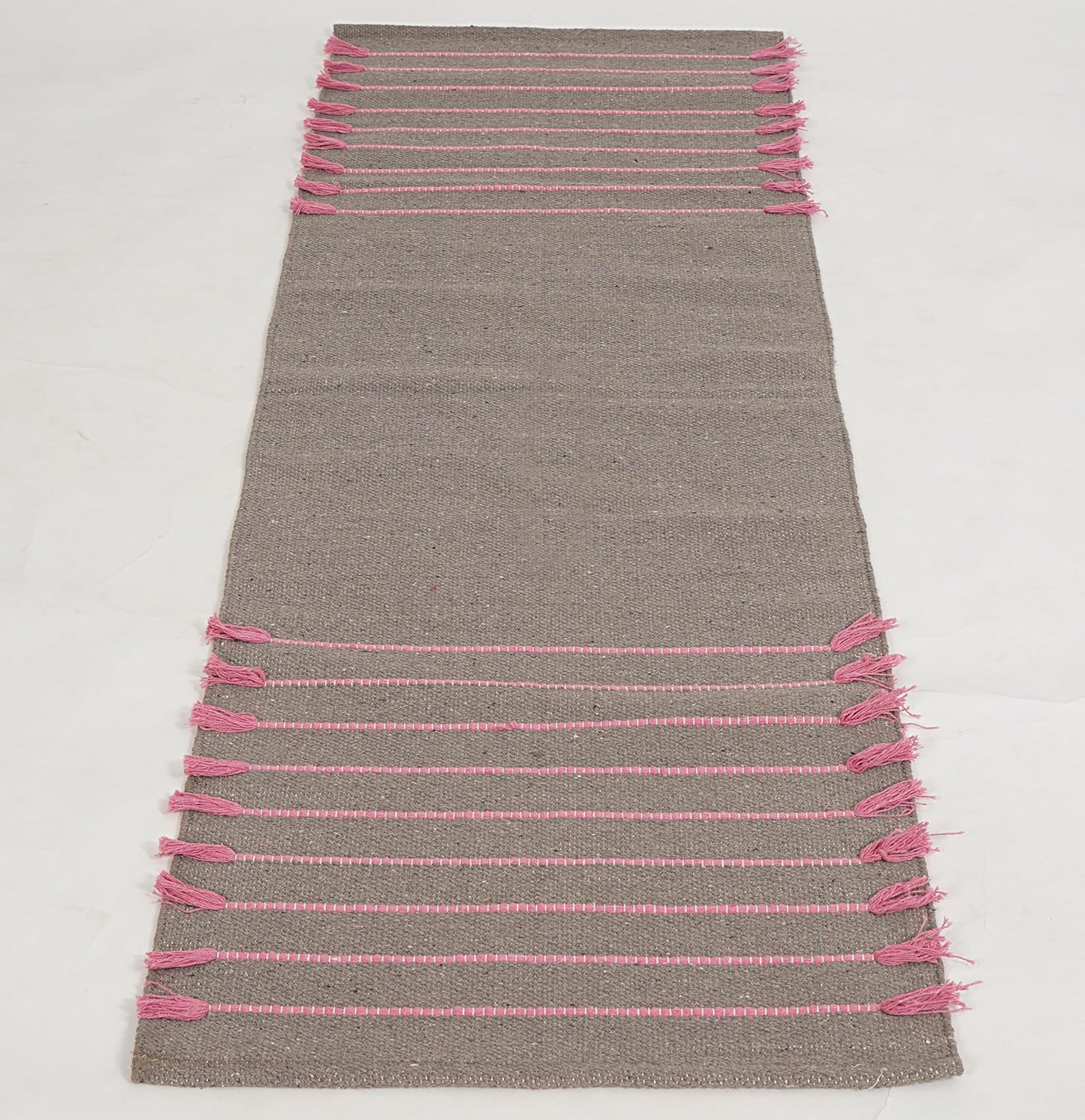 Indian Handmade 100% Organic Cotton Yoga Mat, Hand Woven Rug, Yoga Mat For Everyday Fitness at Home Comfortable Foldable Long Mat