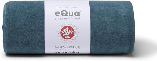 eQua Hot Yoga Mat Towel - Instant Moisture Activated Grip Ultra Soft Microfiber Quick Dry, Daily Use Ready Lightweight, Travel Friendly Mat Layer