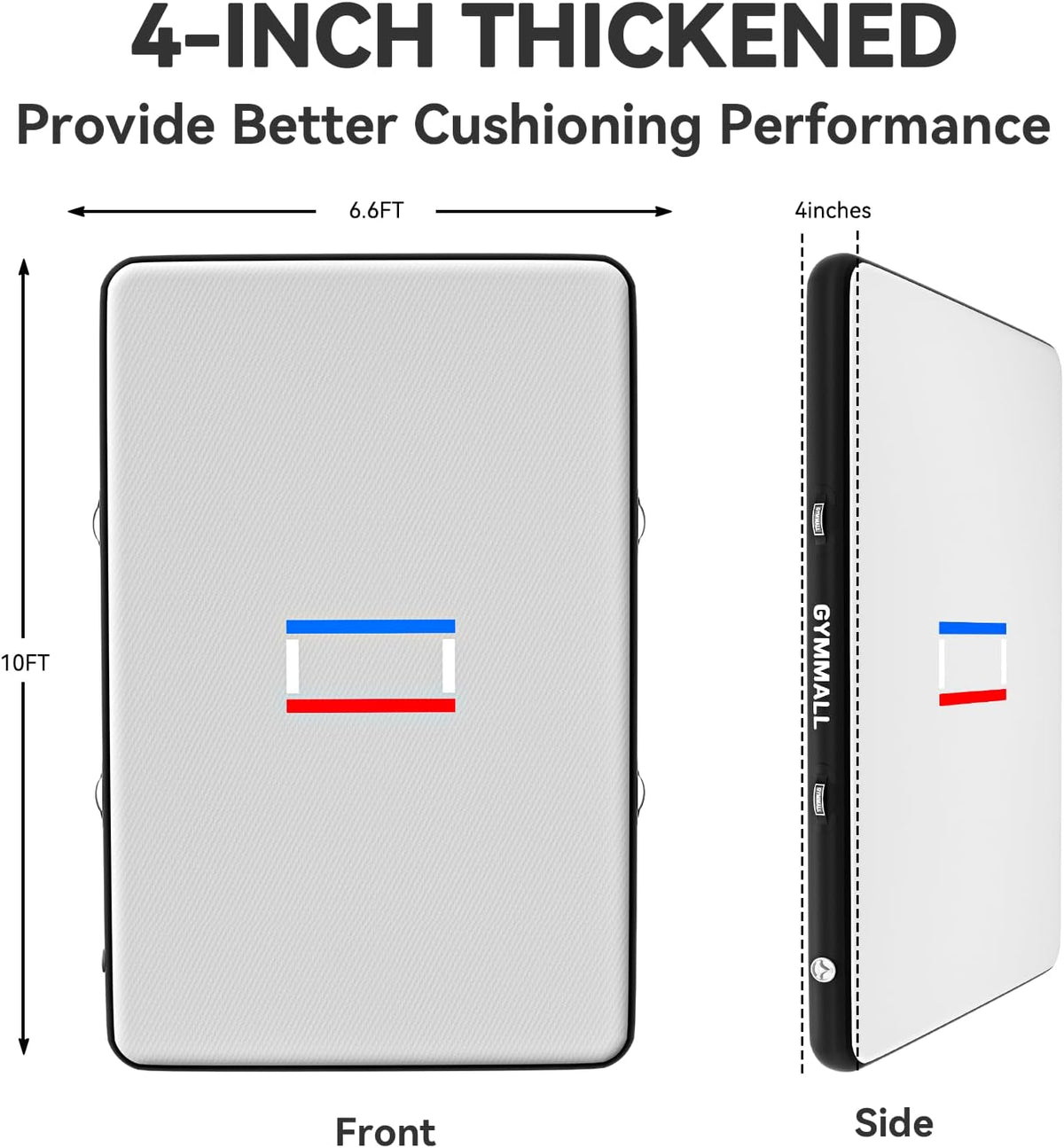 Wrestling Mat Inflatable 5FT/6.6FT/10FT/13FT/16.5FT, Foldable 4" Thick Jiu Jitsu Mats for Home Outdoor Indoor, Waterproof PVC Mat for Gymnastics, Water Yoga, PE Training, BJJ, MMA, Grappling