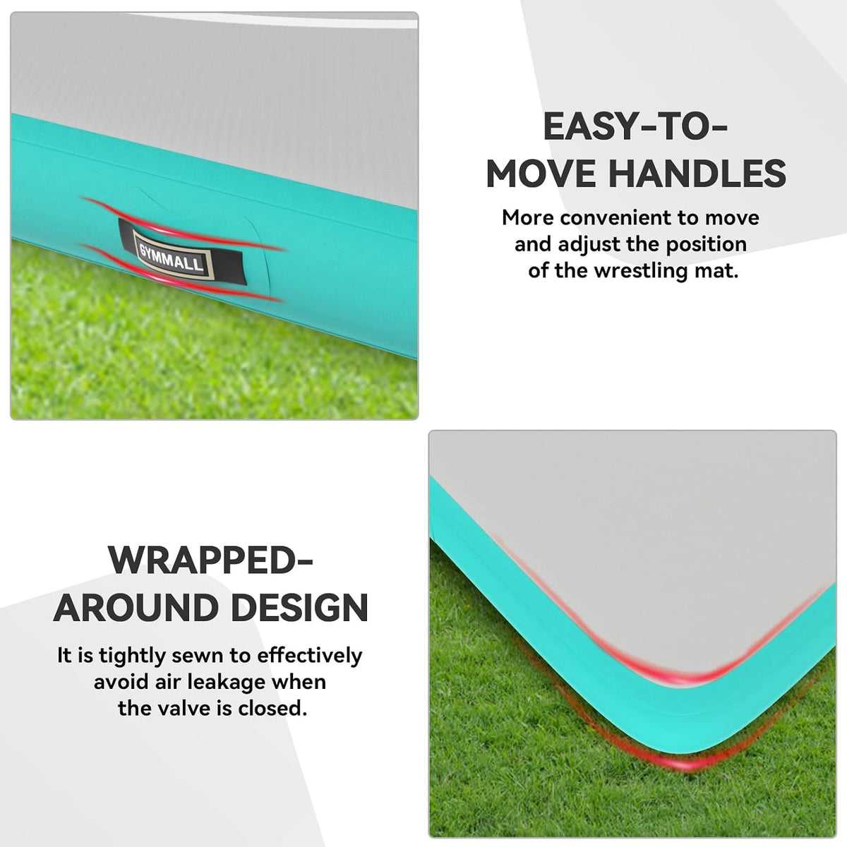 Wrestling Mat Inflatable 5FT/6.6FT/10FT/13FT/16.5FT, Foldable 4" Thick Jiu Jitsu Mats for Home Outdoor Indoor, Waterproof PVC Mat for Gymnastics, Water Yoga, PE Training, BJJ, MMA, Grappling