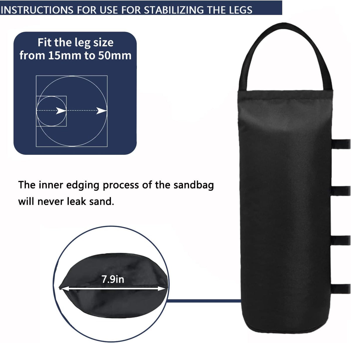 125 LBS Canopy Weights Sand Bags for Canopy Outdoor Advertising Tent Sunshade Fixed Windproof Pop up Tent（No Sand） 4-Pack Package May Vary