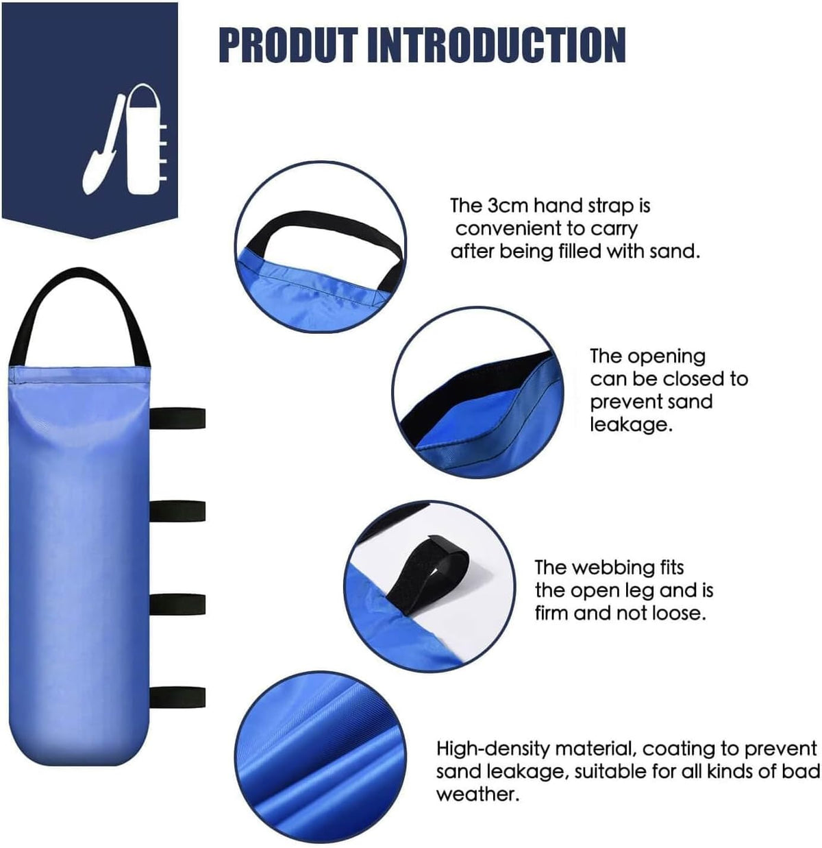 125 LBS Canopy Weights Sand Bags for Canopy Outdoor Advertising Tent Sunshade Fixed Windproof Pop up Tent（No Sand） 4-Pack Package May Vary