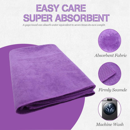 Hot Yoga Towel Non-Slip Yoga Mat with Grip Dot Towel Ultra-Absorbent Microfiber Towel for Hot Yoga, Pilates, Bikram and Workout Gear 24"x 72"