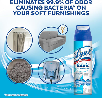 Fabric Disinfectant Spray, Sanitizing and Antibacterial Spray, For Disinfecting and Deodorizing Soft Furnishings, Lavender Fields 15 Fl. Oz (Pack of 3)