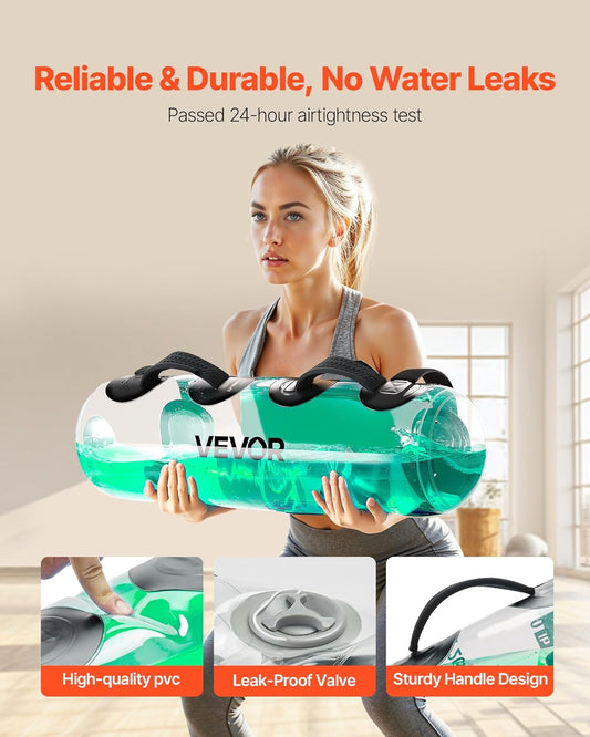 Water Weights Aqua Bag, Large Aqua Bags for Workout, Adjustable Portable Stability Fitness & Full Body Exercise Equipment, for Strength Core and Balance Training, Home Gym Exercise, Clear