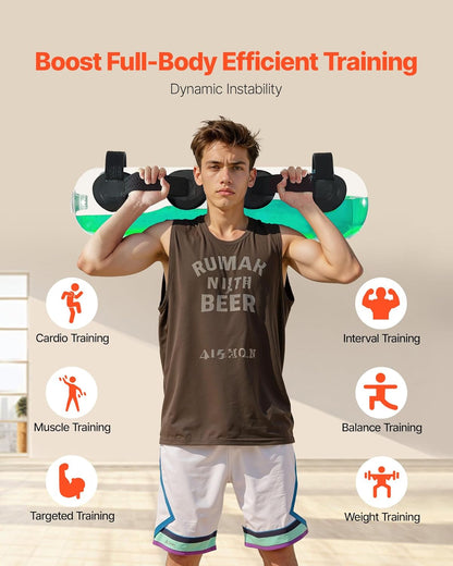 Water Weights Aqua Bag, Large Aqua Bags for Workout, Adjustable Portable Stability Fitness & Full Body Exercise Equipment, for Strength Core and Balance Training, Home Gym Exercise, Clear