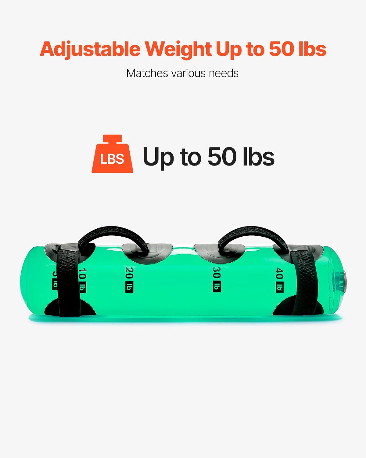 Water Weights Aqua Bag, Large Aqua Bags for Workout, Adjustable Portable Stability Fitness & Full Body Exercise Equipment, for Strength Core and Balance Training, Home Gym Exercise, Clear