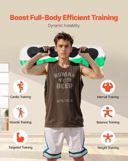 Water Weights Aqua Bag, Large Aqua Bags for Workout, Adjustable Portable Stability Fitness & Full Body Exercise Equipment, for Strength Core and Balance Training, Home Gym Exercise, Clear