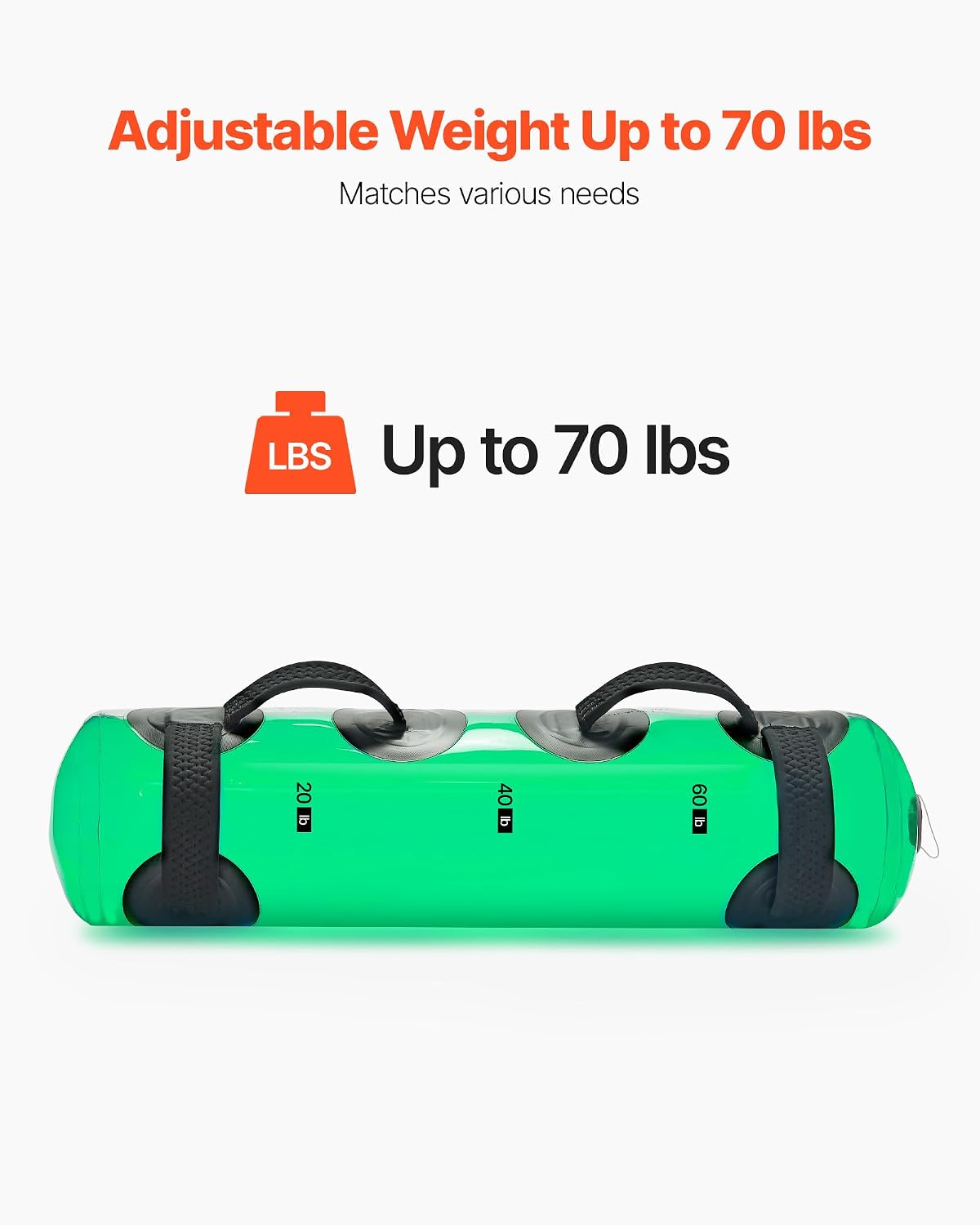 Water Weights Aqua Bag, Large Aqua Bags for Workout, Adjustable Portable Stability Fitness & Full Body Exercise Equipment, for Strength Core and Balance Training, Home Gym Exercise, Clear