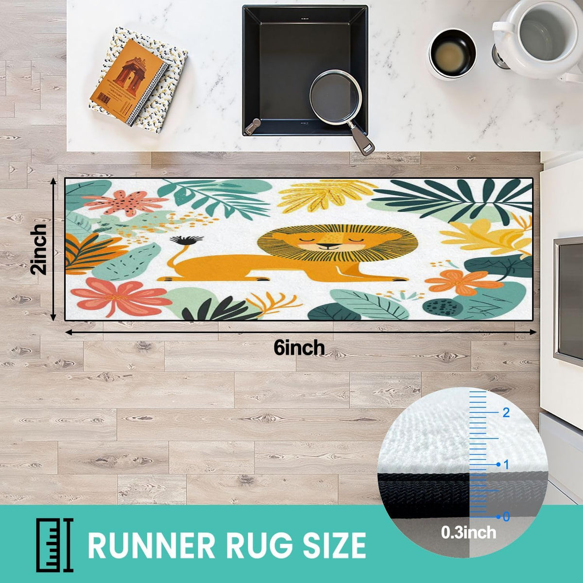 Runner Rug Washable 2x6 Cobblestone Arched Pavement Road Courses Sidewalk Seamless Non-Slip Hallway Area Rug Indoor Outdoor Home Decor for Entryway Bathroom Kitchen Carpet Yoga Floor Mat
