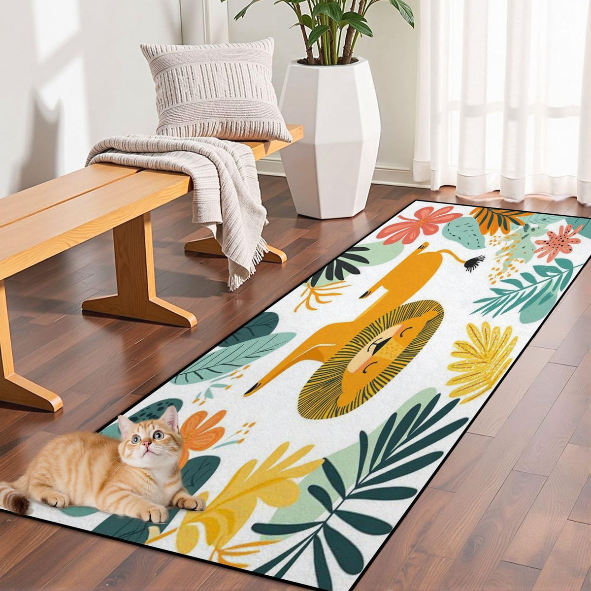 Runner Rug Washable 2x6 Cobblestone Arched Pavement Road Courses Sidewalk Seamless Non-Slip Hallway Area Rug Indoor Outdoor Home Decor for Entryway Bathroom Kitchen Carpet Yoga Floor Mat