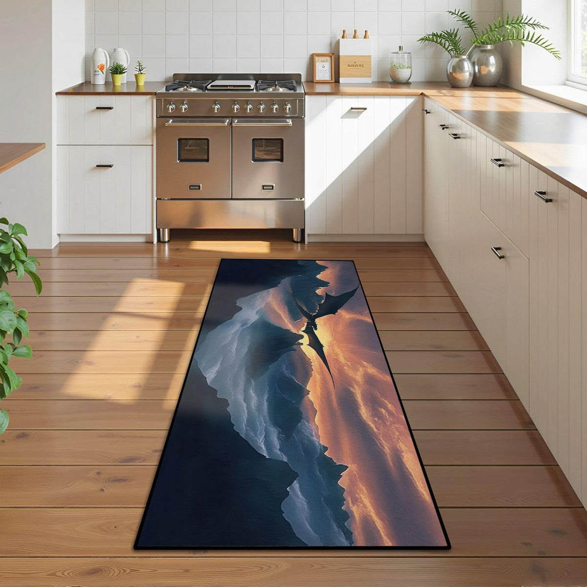 Runner Rug Washable 2x6 Cobblestone Arched Pavement Road Courses Sidewalk Seamless Non-Slip Hallway Area Rug Indoor Outdoor Home Decor for Entryway Bathroom Kitchen Carpet Yoga Floor Mat