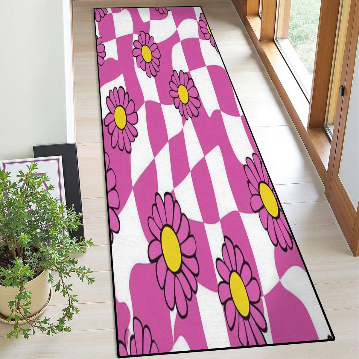 Runner Rug Washable 2x6 Cobblestone Arched Pavement Road Courses Sidewalk Seamless Non-Slip Hallway Area Rug Indoor Outdoor Home Decor for Entryway Bathroom Kitchen Carpet Yoga Floor Mat