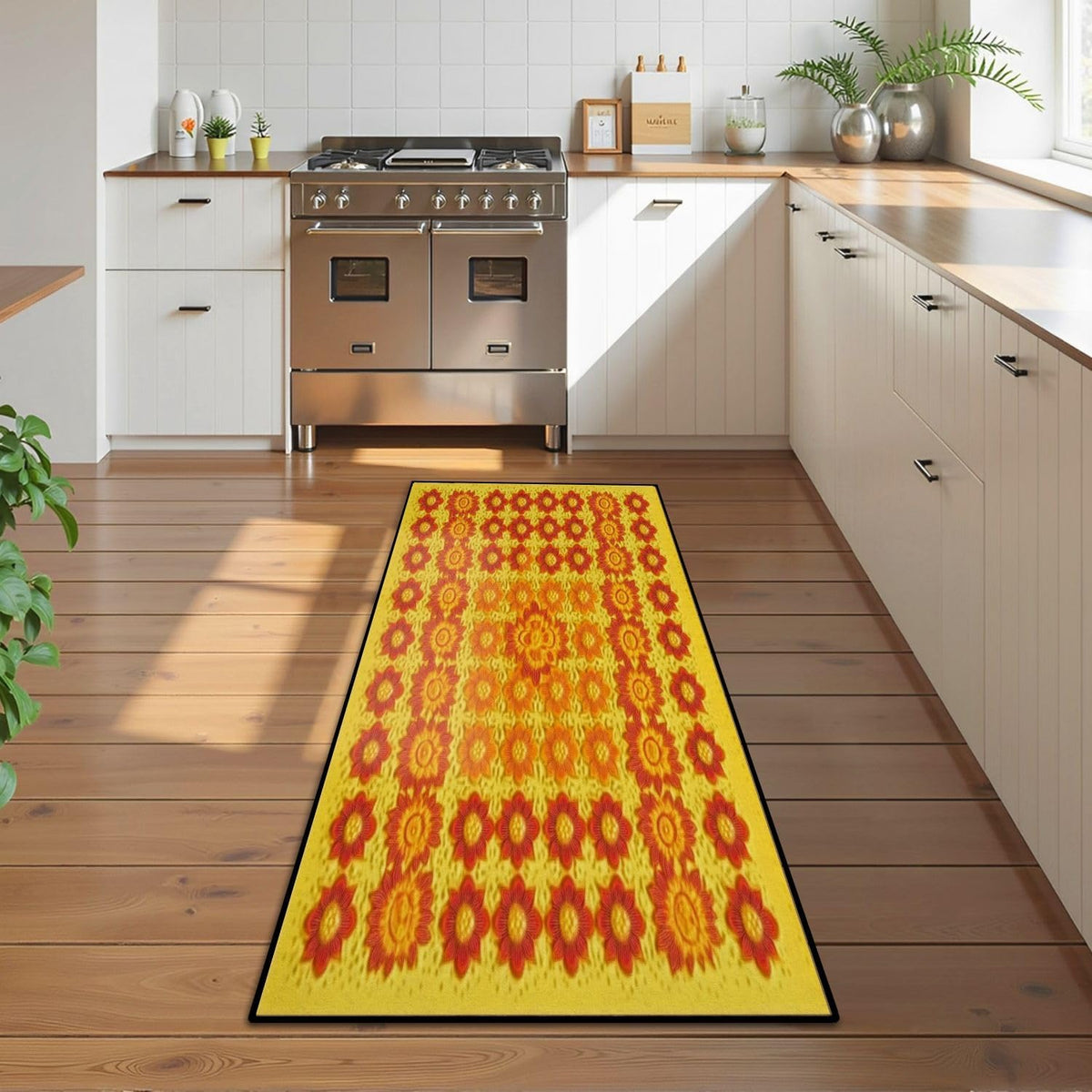 Runner Rug Washable 2x6 Cobblestone Arched Pavement Road Courses Sidewalk Seamless Non-Slip Hallway Area Rug Indoor Outdoor Home Decor for Entryway Bathroom Kitchen Carpet Yoga Floor Mat