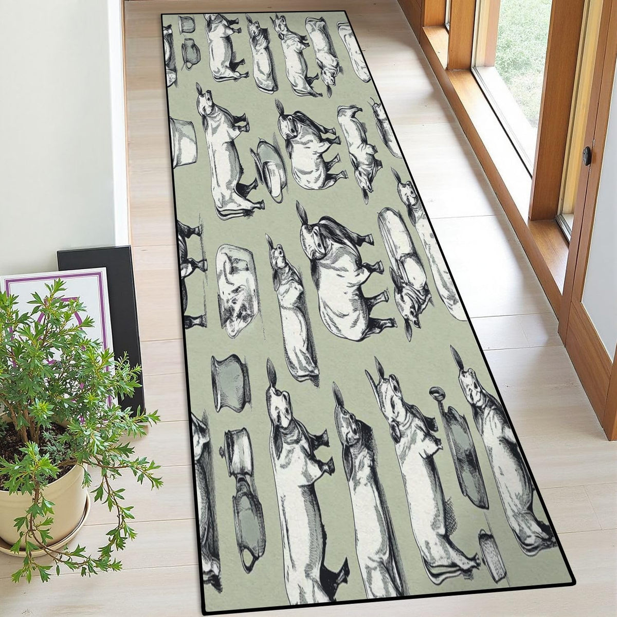 Runner Rug Washable 2x6 Cobblestone Arched Pavement Road Courses Sidewalk Seamless Non-Slip Hallway Area Rug Indoor Outdoor Home Decor for Entryway Bathroom Kitchen Carpet Yoga Floor Mat