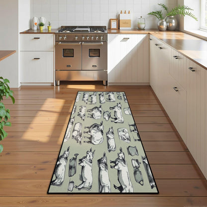 Runner Rug Washable 2x6 Cobblestone Arched Pavement Road Courses Sidewalk Seamless Non-Slip Hallway Area Rug Indoor Outdoor Home Decor for Entryway Bathroom Kitchen Carpet Yoga Floor Mat