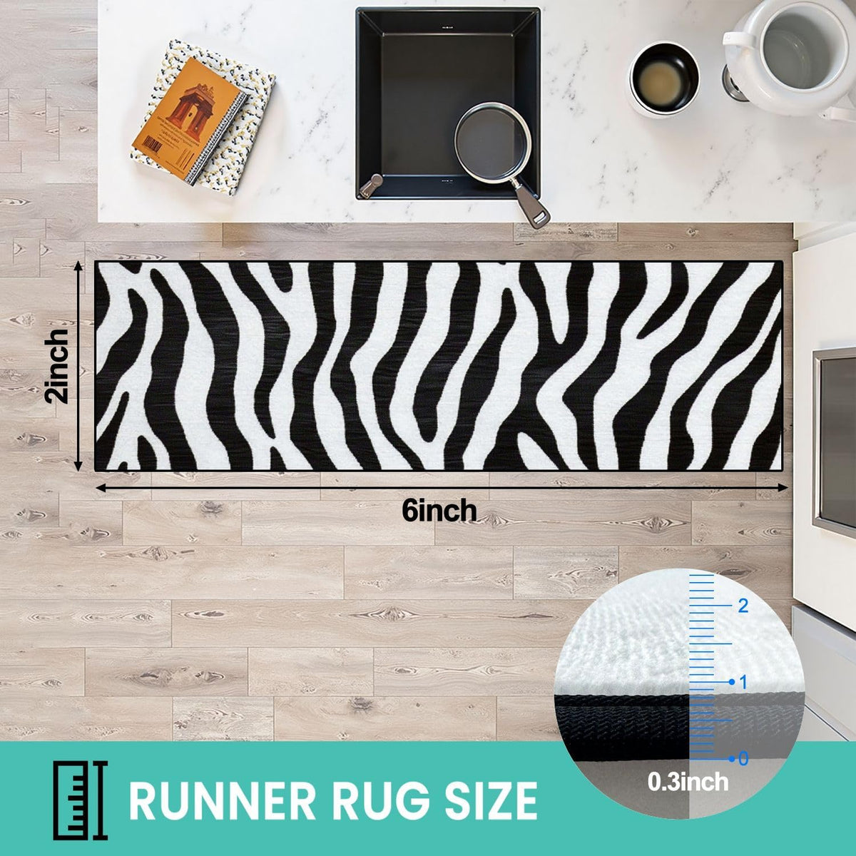 Runner Rug Washable 2x6 Cobblestone Arched Pavement Road Courses Sidewalk Seamless Non-Slip Hallway Area Rug Indoor Outdoor Home Decor for Entryway Bathroom Kitchen Carpet Yoga Floor Mat