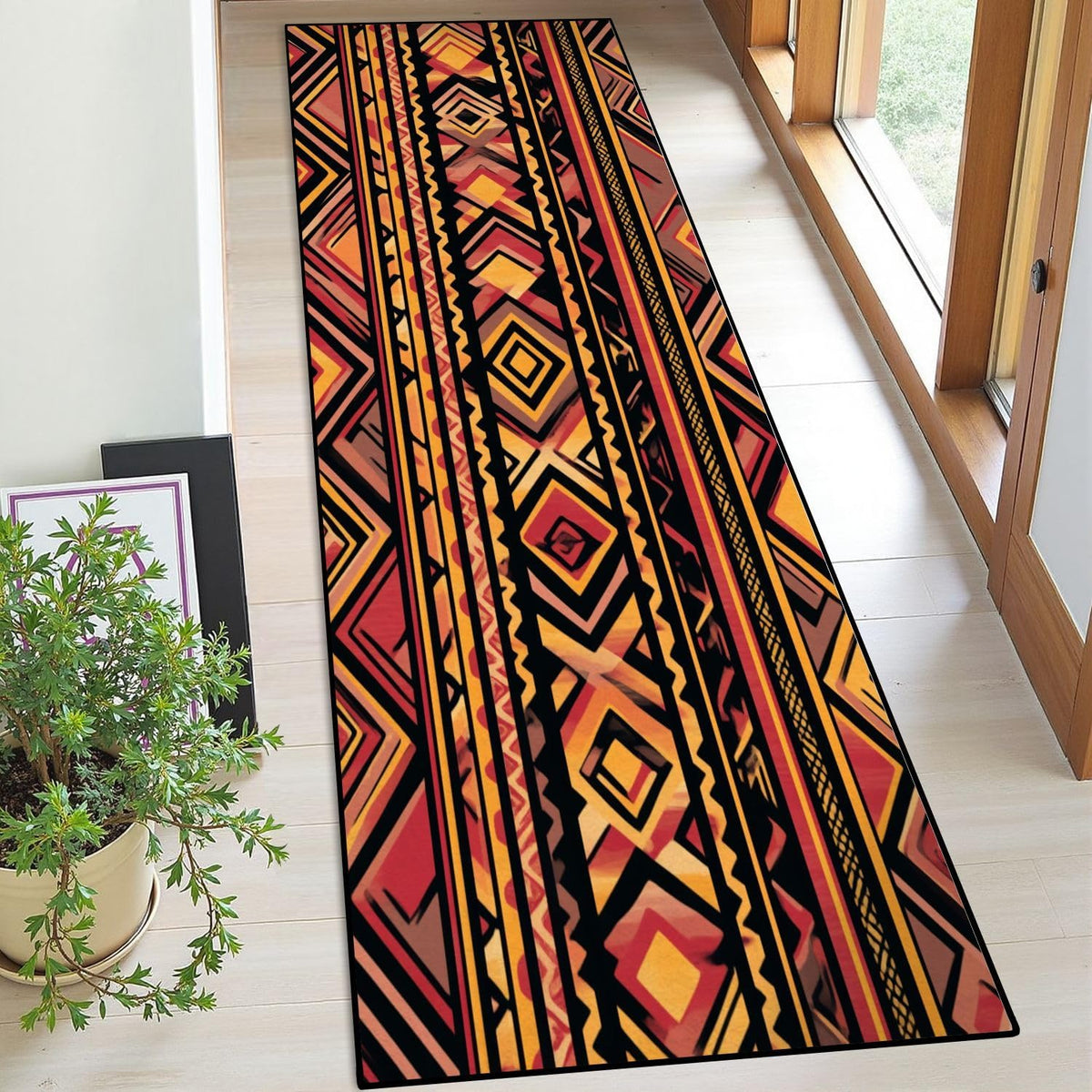 Runner Rug Washable 2x6 Cobblestone Arched Pavement Road Courses Sidewalk Seamless Non-Slip Hallway Area Rug Indoor Outdoor Home Decor for Entryway Bathroom Kitchen Carpet Yoga Floor Mat