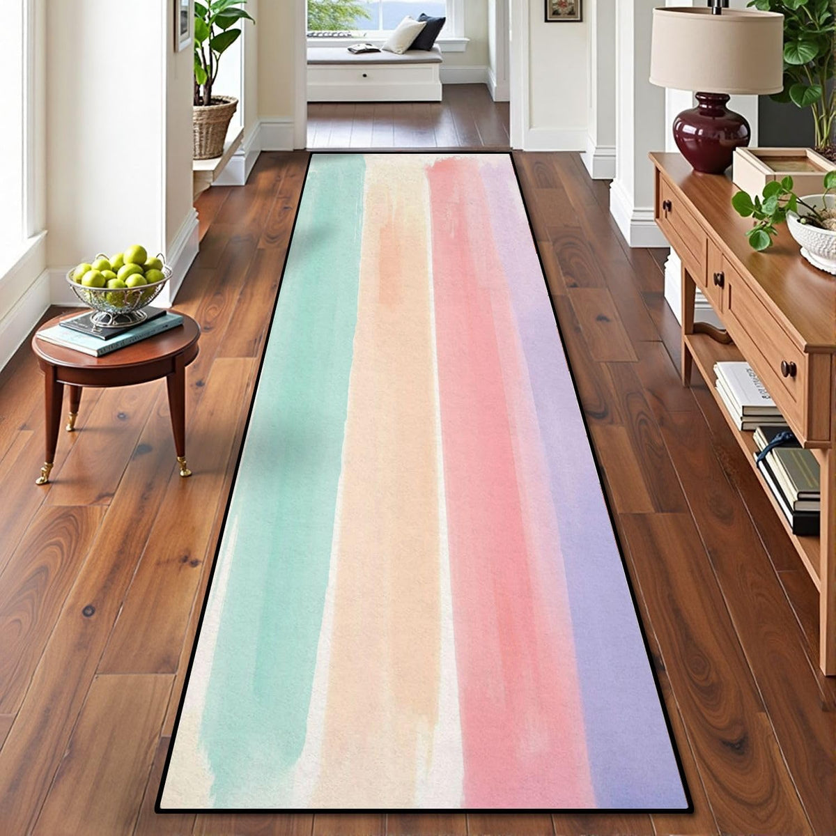 Runner Rug Washable 2x6 Cobblestone Arched Pavement Road Courses Sidewalk Seamless Non-Slip Hallway Area Rug Indoor Outdoor Home Decor for Entryway Bathroom Kitchen Carpet Yoga Floor Mat