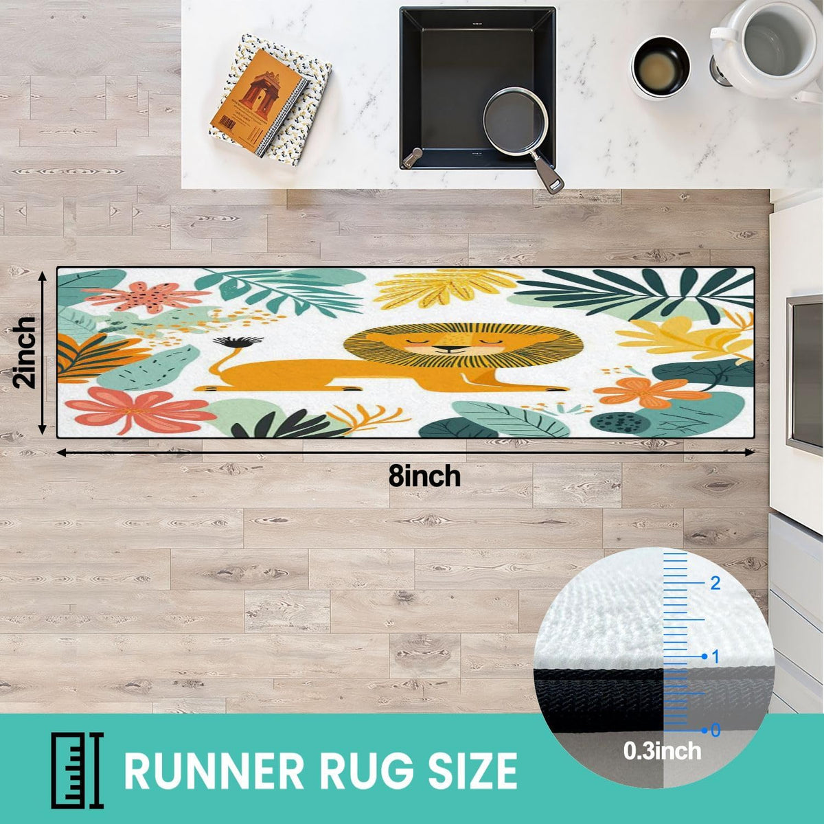 Runner Rug Washable 2x6 Cobblestone Arched Pavement Road Courses Sidewalk Seamless Non-Slip Hallway Area Rug Indoor Outdoor Home Decor for Entryway Bathroom Kitchen Carpet Yoga Floor Mat