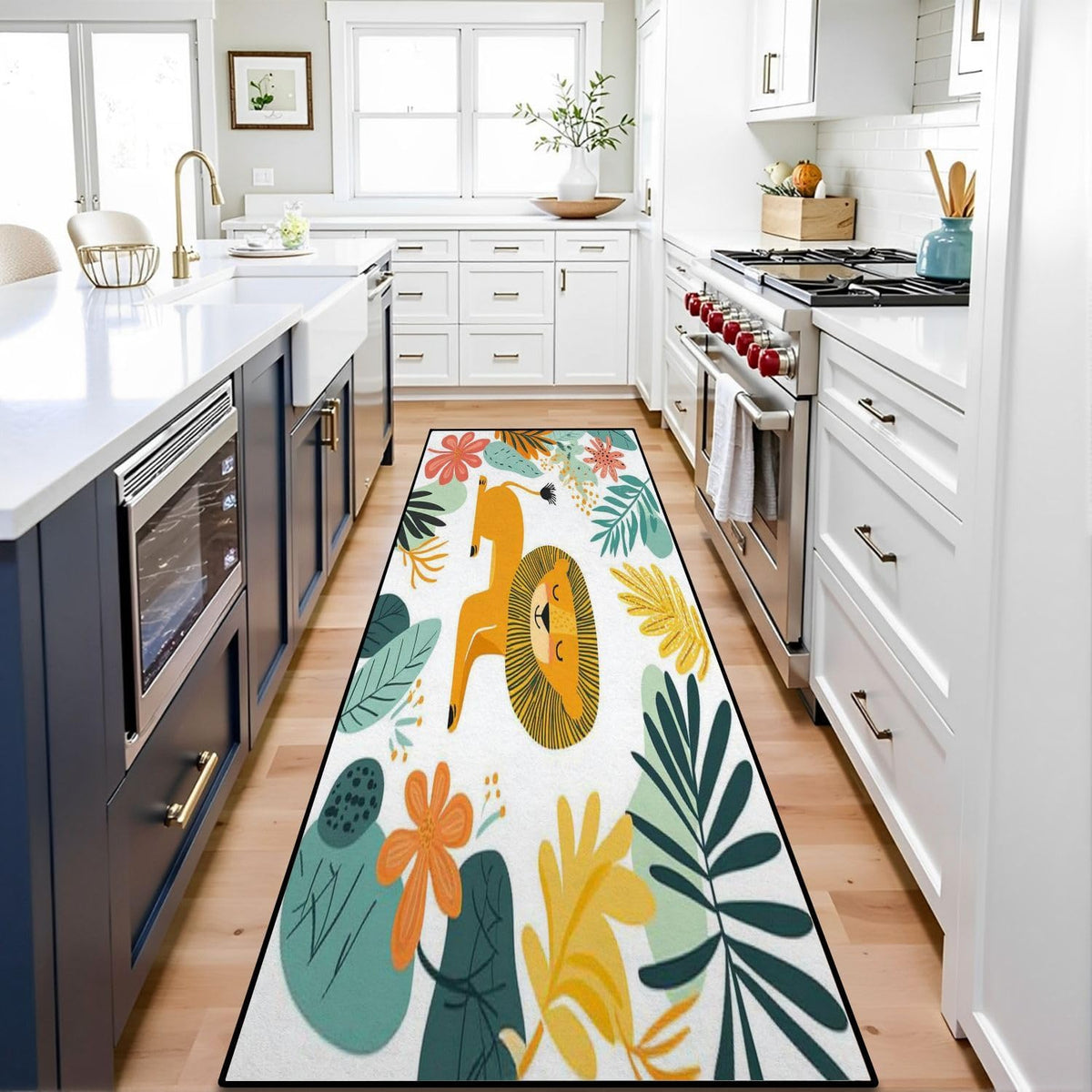 Runner Rug Washable 2x6 Cobblestone Arched Pavement Road Courses Sidewalk Seamless Non-Slip Hallway Area Rug Indoor Outdoor Home Decor for Entryway Bathroom Kitchen Carpet Yoga Floor Mat