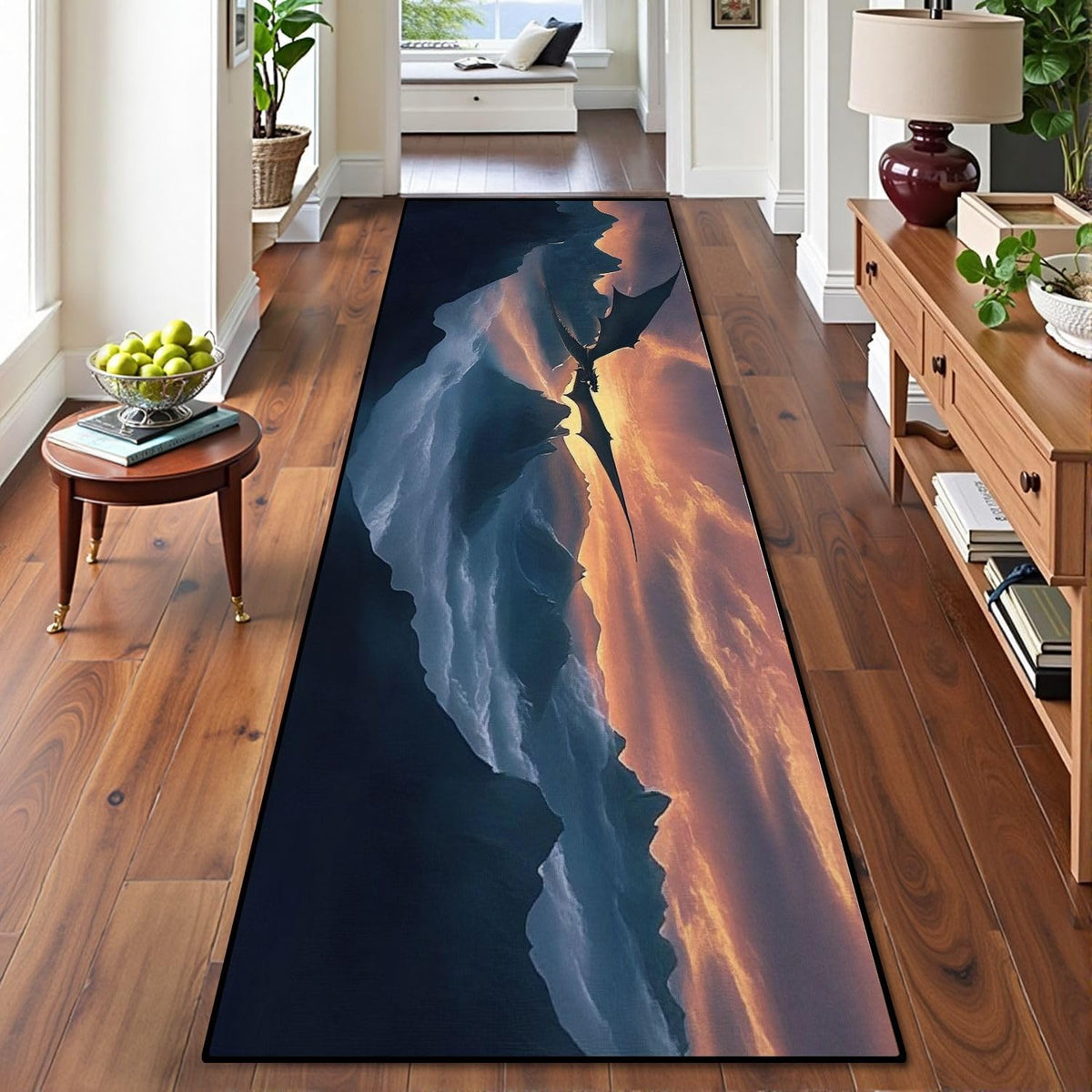 Runner Rug Washable 2x6 Cobblestone Arched Pavement Road Courses Sidewalk Seamless Non-Slip Hallway Area Rug Indoor Outdoor Home Decor for Entryway Bathroom Kitchen Carpet Yoga Floor Mat