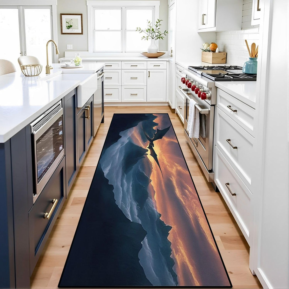 Runner Rug Washable 2x6 Cobblestone Arched Pavement Road Courses Sidewalk Seamless Non-Slip Hallway Area Rug Indoor Outdoor Home Decor for Entryway Bathroom Kitchen Carpet Yoga Floor Mat