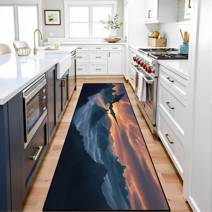 Runner Rug Washable 2x6 Cobblestone Arched Pavement Road Courses Sidewalk Seamless Non-Slip Hallway Area Rug Indoor Outdoor Home Decor for Entryway Bathroom Kitchen Carpet Yoga Floor Mat
