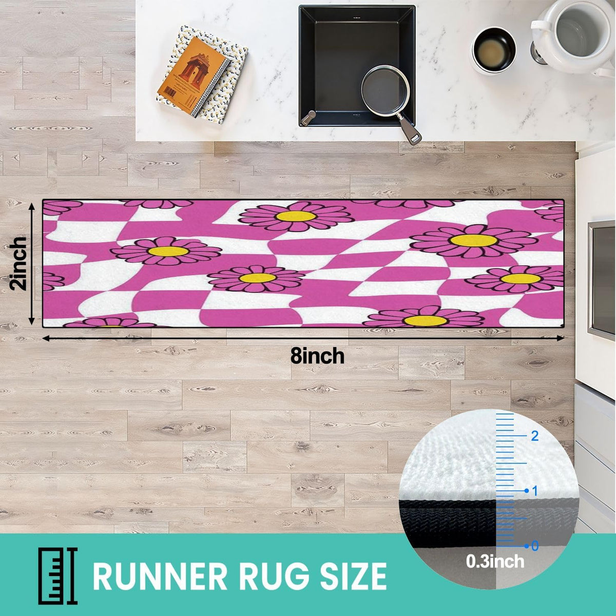 Runner Rug Washable 2x6 Cobblestone Arched Pavement Road Courses Sidewalk Seamless Non-Slip Hallway Area Rug Indoor Outdoor Home Decor for Entryway Bathroom Kitchen Carpet Yoga Floor Mat