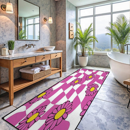 Runner Rug Washable 2x6 Cobblestone Arched Pavement Road Courses Sidewalk Seamless Non-Slip Hallway Area Rug Indoor Outdoor Home Decor for Entryway Bathroom Kitchen Carpet Yoga Floor Mat