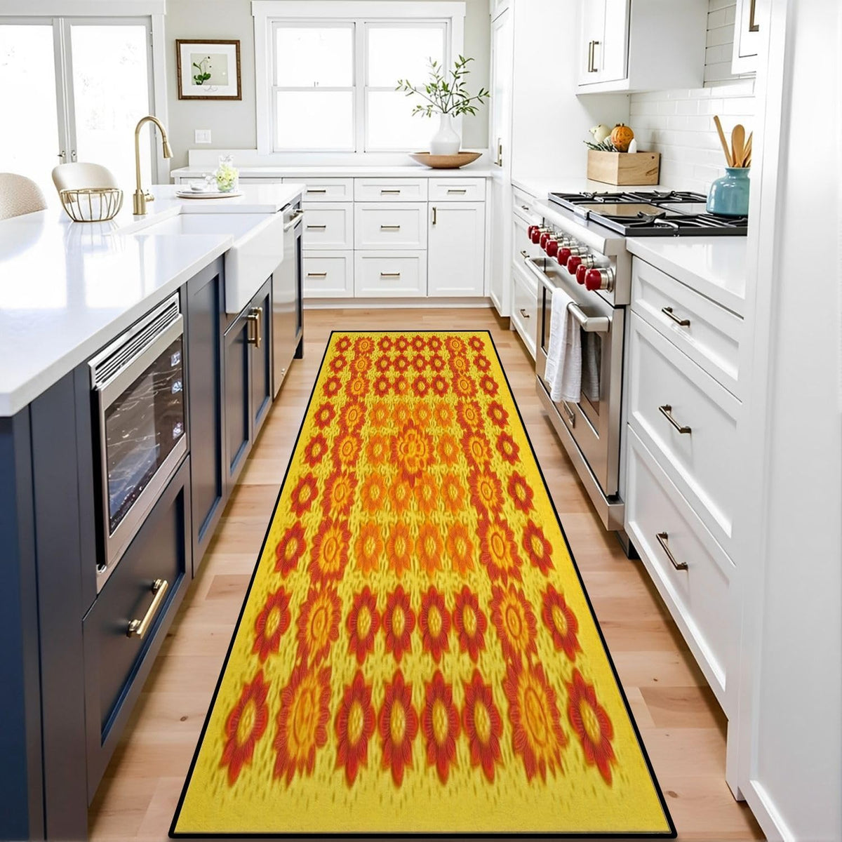 Runner Rug Washable 2x6 Cobblestone Arched Pavement Road Courses Sidewalk Seamless Non-Slip Hallway Area Rug Indoor Outdoor Home Decor for Entryway Bathroom Kitchen Carpet Yoga Floor Mat