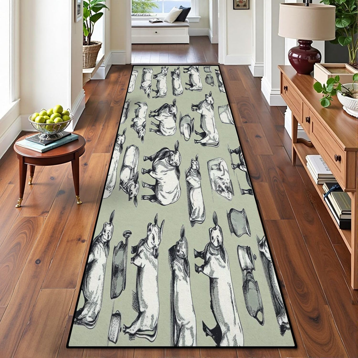 Runner Rug Washable 2x6 Cobblestone Arched Pavement Road Courses Sidewalk Seamless Non-Slip Hallway Area Rug Indoor Outdoor Home Decor for Entryway Bathroom Kitchen Carpet Yoga Floor Mat