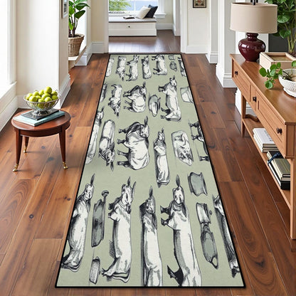 Runner Rug Washable 2x6 Cobblestone Arched Pavement Road Courses Sidewalk Seamless Non-Slip Hallway Area Rug Indoor Outdoor Home Decor for Entryway Bathroom Kitchen Carpet Yoga Floor Mat