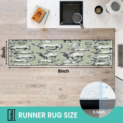 Runner Rug Washable 2x6 Cobblestone Arched Pavement Road Courses Sidewalk Seamless Non-Slip Hallway Area Rug Indoor Outdoor Home Decor for Entryway Bathroom Kitchen Carpet Yoga Floor Mat