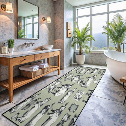 Runner Rug Washable 2x6 Cobblestone Arched Pavement Road Courses Sidewalk Seamless Non-Slip Hallway Area Rug Indoor Outdoor Home Decor for Entryway Bathroom Kitchen Carpet Yoga Floor Mat