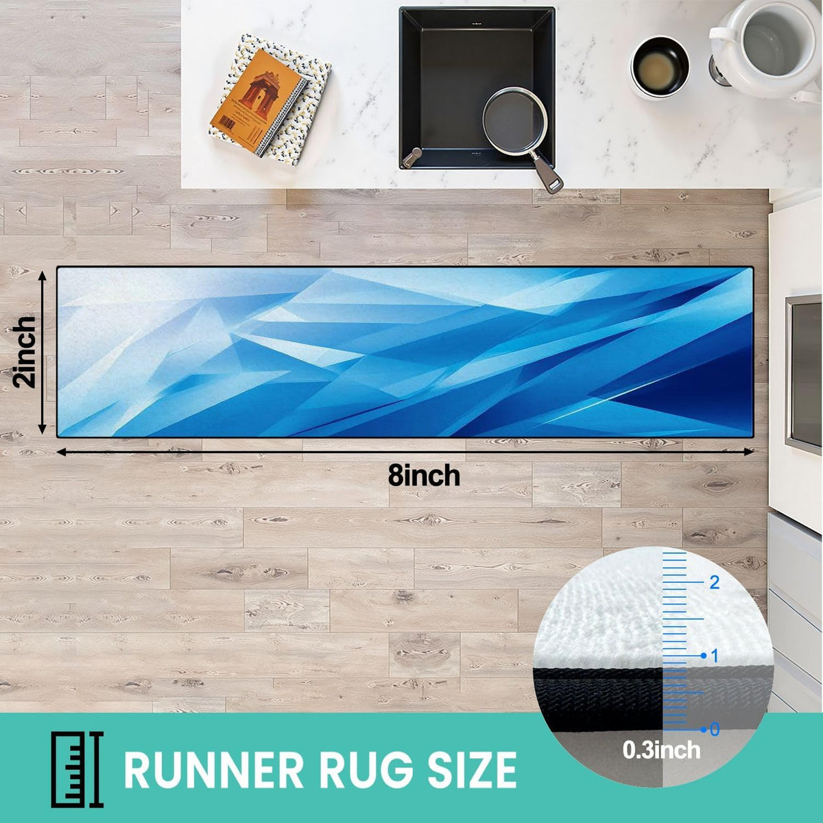 Runner Rug Washable 2x6 Cobblestone Arched Pavement Road Courses Sidewalk Seamless Non-Slip Hallway Area Rug Indoor Outdoor Home Decor for Entryway Bathroom Kitchen Carpet Yoga Floor Mat