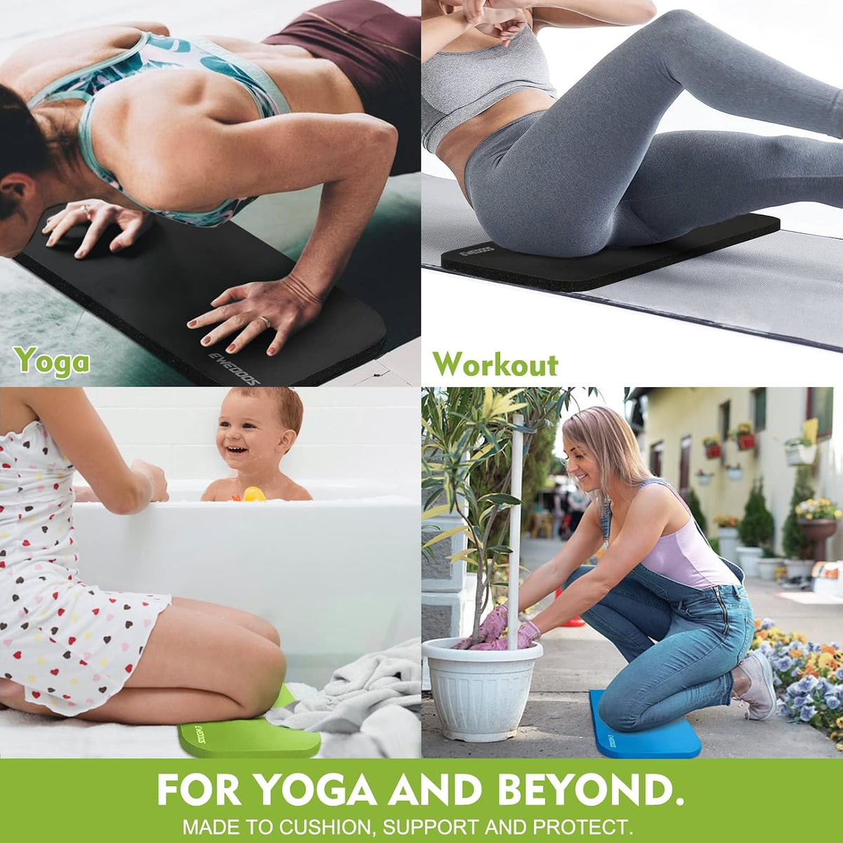 Yoga Knee Pad Cushion - Non-Slip Mat for Floor Exercises - Yoga Mat Accessory