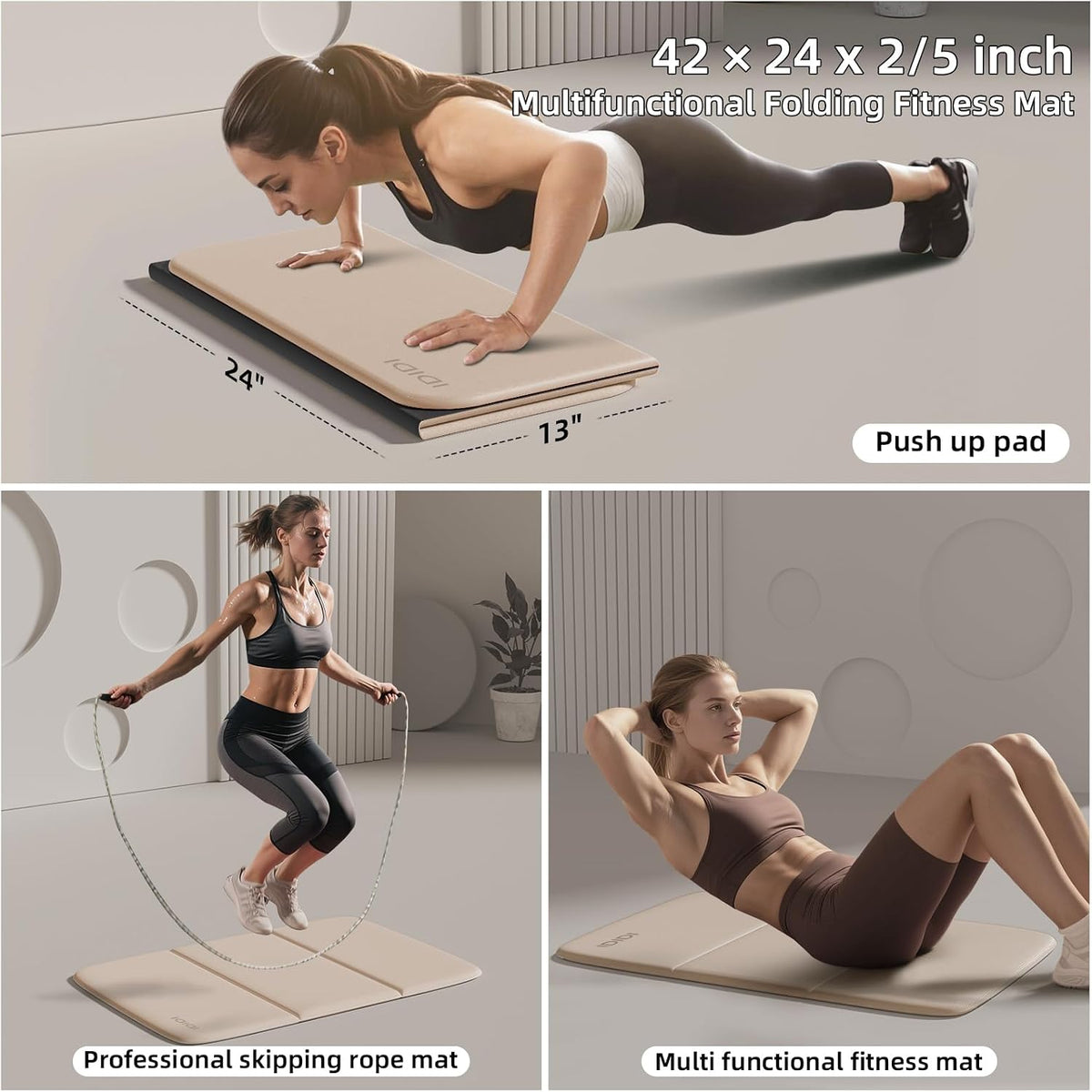 Foldable Exercise Pad Extra Thick 1.2" x 14" x 24"