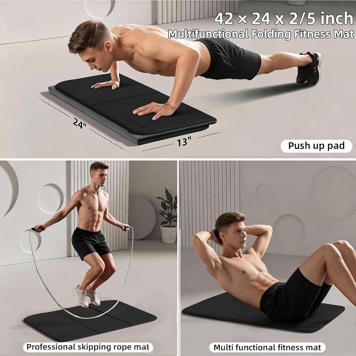 Foldable Exercise Pad Extra Thick 1.2" x 14" x 24"