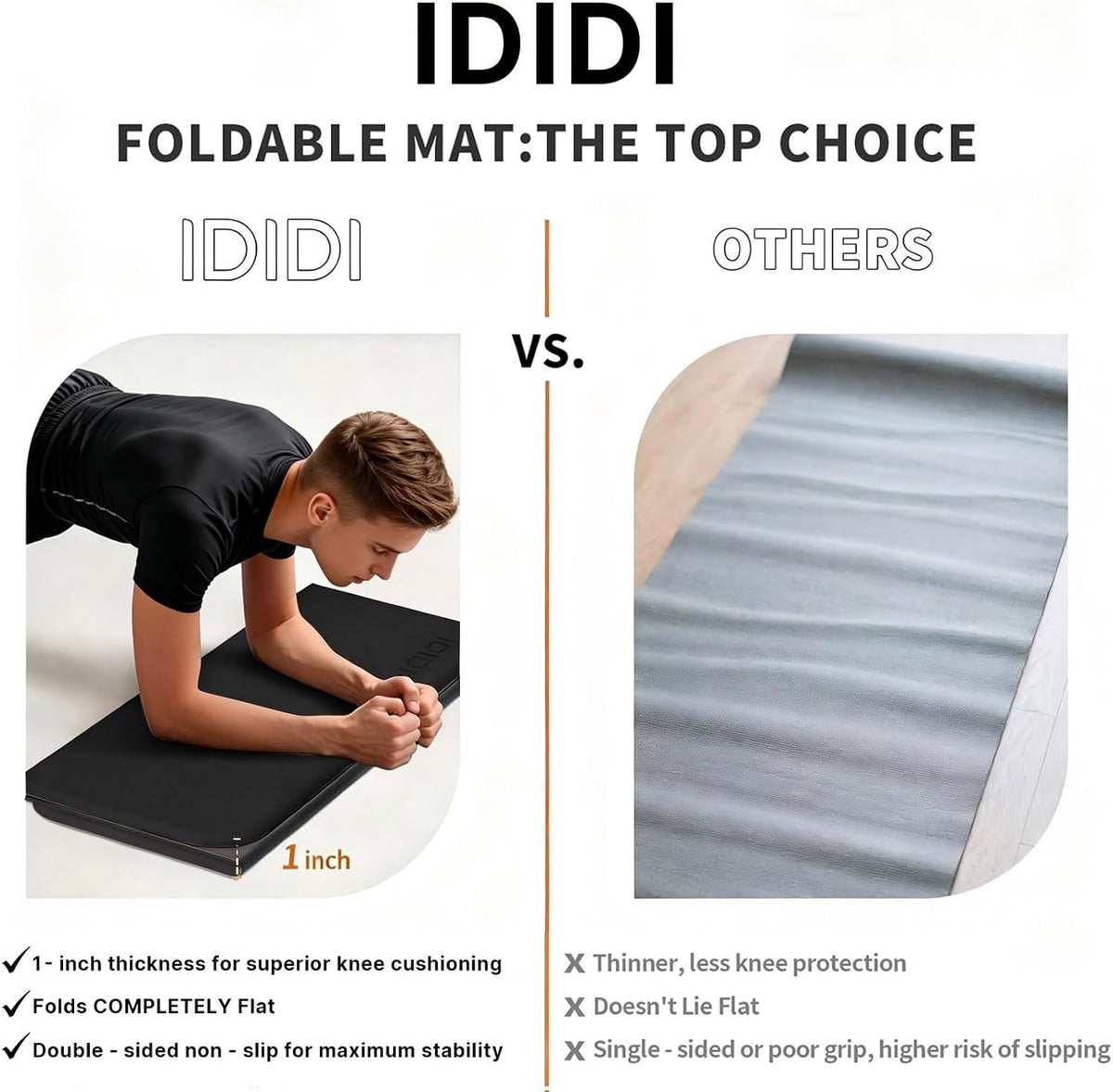 Foldable Exercise Pad Extra Thick 1.2" x 14" x 24"