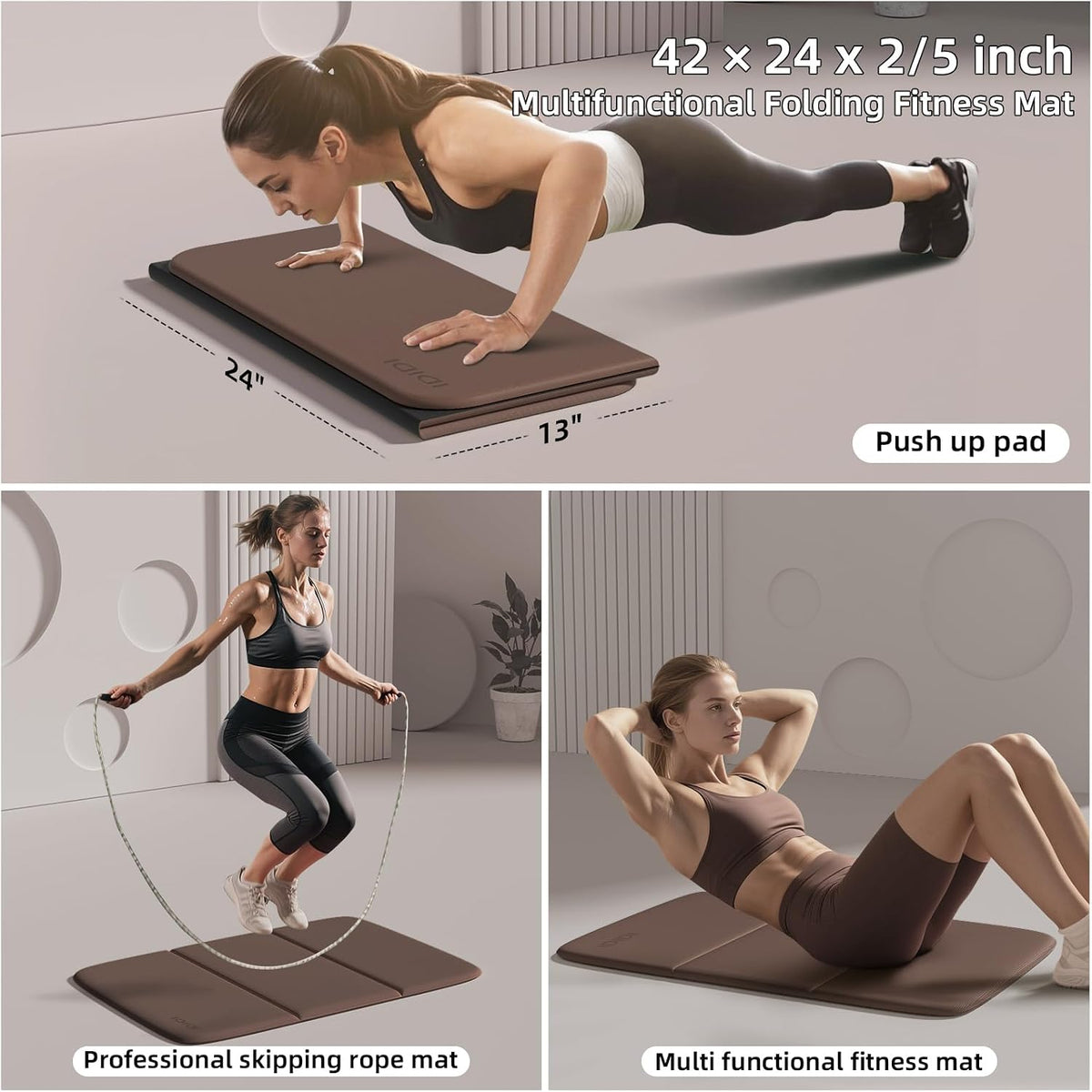 Foldable Exercise Pad Extra Thick 1.2" x 14" x 24"