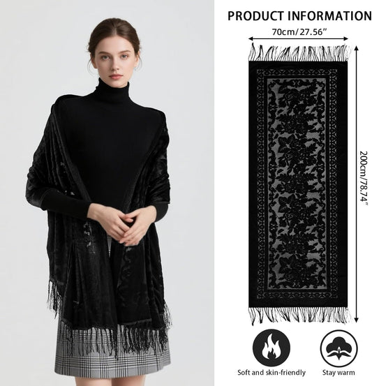 Lace Shawl Velvet Scarfs Shawls and Wraps for Evening Dresses Wedding Shawl Wraps for Dress Accessories Winter