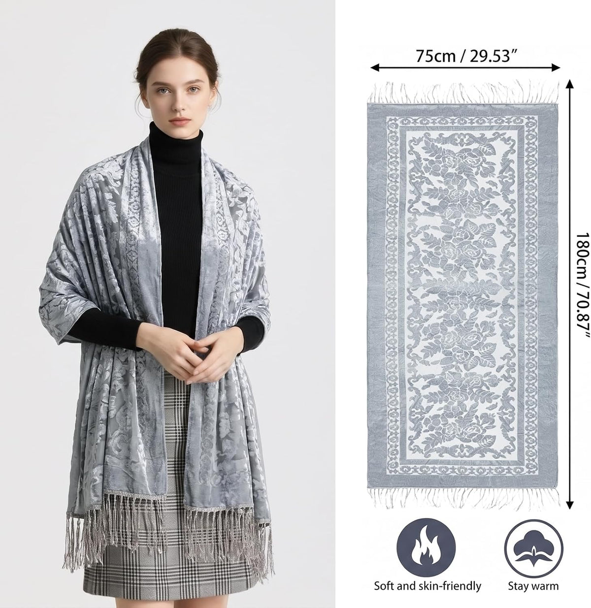 Lace Shawl Velvet Scarfs Shawls and Wraps for Evening Dresses Wedding Shawl Wraps for Dress Accessories Winter